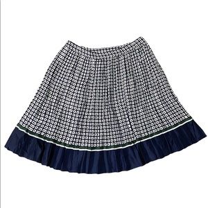 Tory Burch Marea Pleated Silk skirt square print